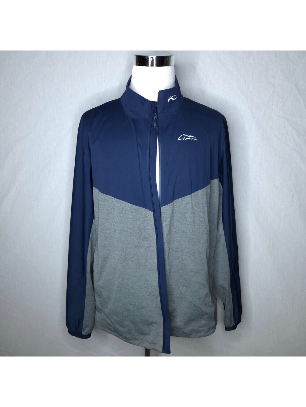 Men's KJUS Rain Rescue 2.5L Blue Gray Jacket Waterproof Rain Jacket Sz XL / 54